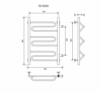ЛZ-80/50/56 водяной с боковым подключенем Полотенцесушители «Ника»