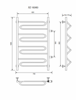 ЛZ-100/60/66 водяной с боковым подключенем Полотенцесушители «Ника»