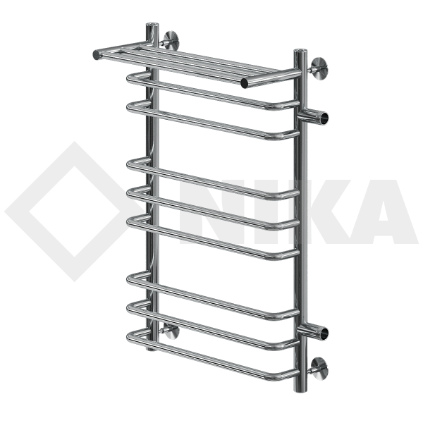 Л90 (г2) ВП-80/50/56 с полочкой водяной с боковым подключенем Полотенцесушители «Ника»