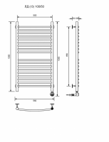 ЛД (г3)-100/50/57 без полочки электрический Полотенцесушители «Ника»