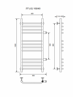 ЛТ (г2)-100/40/46 водяной с боковым подключенем Полотенцесушители «Ника»