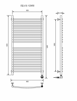 ЛД (г3)-120/60/67 без полочки электрический Полотенцесушители «Ника»