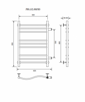 ЛВ (г2)-80/50/56 водяной с боковым подключенем Полотенцесушители «Ника»