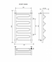 ЛZ ВП 100/50/56 с полочкой водяной с боковым подключенем Полотенцесушители «Ника»