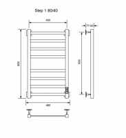 Полотенцесушитель STEP-1 80/40 U (RAL9005 mat) Полотенцесушители «Ника»