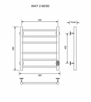 Полотенцесушитель WAY II 60/50 U (RAL9005 mat) Полотенцесушители «Ника»