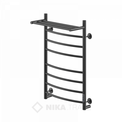 Полотенцесушитель WAY I c полкой 80/50 U (RAL9005 mat) Полотенцесушители «Ника»