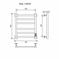 Полотенцесушитель STEP-1 60/40 U (RAL9005 mat) Полотенцесушители «Ника»