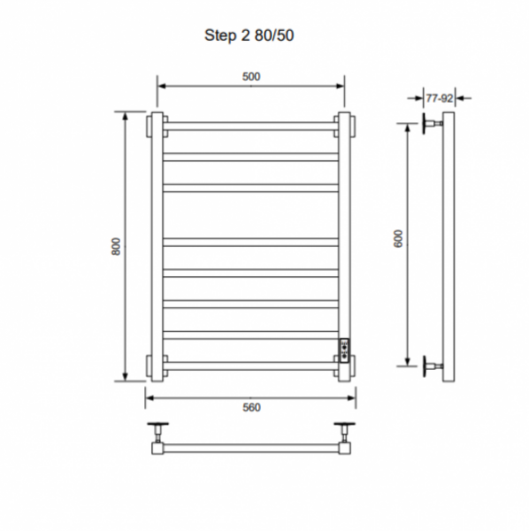 Полотенцесушитель STEP-2 80/50 U Полотенцесушители «Ника»