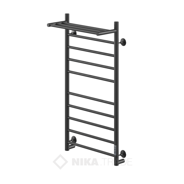 Полотенцесушитель WAY II c полкой 100/50 U RAL9005 mat Полотенцесушители «Ника»