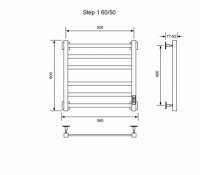 Полотенцесушитель STEP-1 60/50 U (RAL9005 mat) Полотенцесушители «Ника»