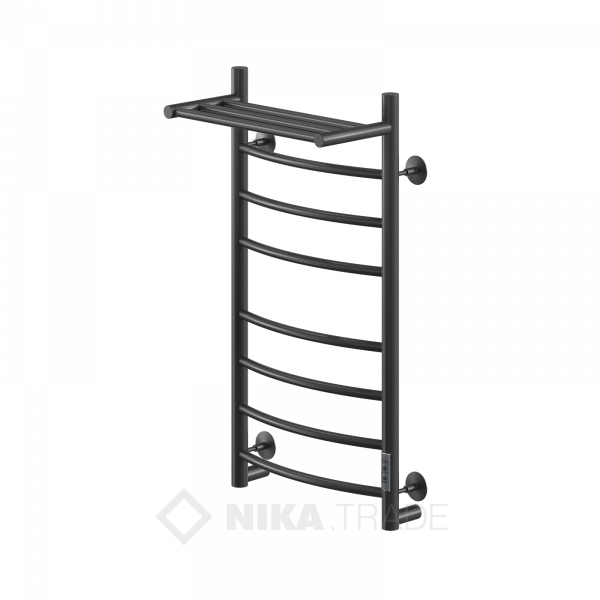 Полотенцесушитель WAY I c полкой 80/40 U (RAL9005 mat) Полотенцесушители «Ника»