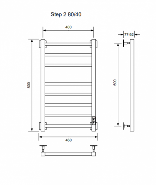 Полотенцесушитель STEP-2 80/40 U Полотенцесушители «Ника»