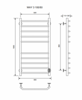 Полотенцесушитель WAY III 100/50 U Полотенцесушители «Ника»