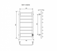 Полотенцесушитель WAY III 80/40 U (RAL9016) Полотенцесушители «Ника»