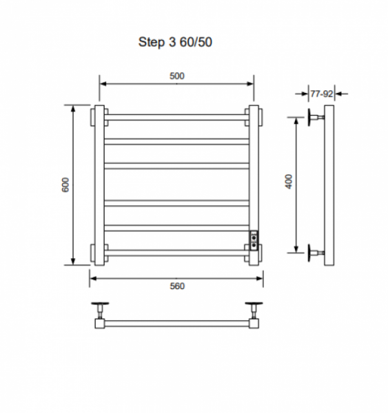 Полотенцесушитель STEP-3 60/50 U Полотенцесушители «Ника»