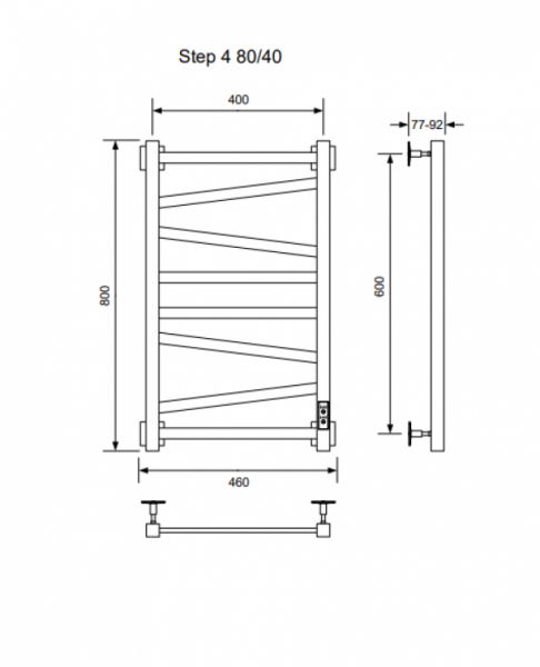 Полотенцесушитель STEP-4 80/40 U Полотенцесушители «Ника»