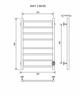 Полотенцесушитель WAY II 80/50 U Полотенцесушители «Ника»