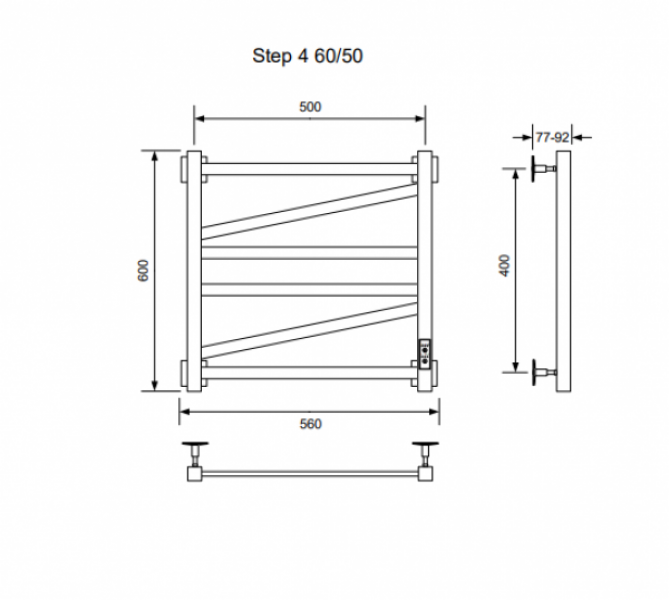 Полотенцесушитель STEP-4 60/50 U Полотенцесушители «Ника»