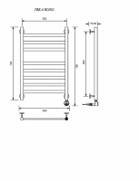 ЛМ 4-80/50/57 без полочки электрический Полотенцесушители «Ника»