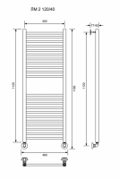 ЛМ 2-120/40/46 без полочки водяной Полотенцесушители «Ника»