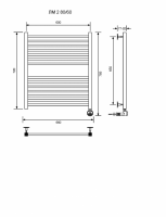ЛМ 2-80/60/67 без полочки электрический Полотенцесушители «Ника»