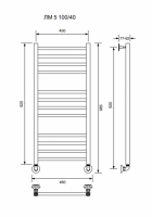 ЛМ 5-100/40/46 без полочки водяной Полотенцесушители «Ника»