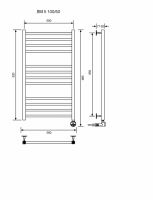ЛМ 5-100/50/56 без полочки электрический Полотенцесушители «Ника»