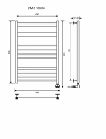 ЛМ 5-100/60/66 без полочки электрический Полотенцесушители «Ника»