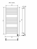 ЛМ 5-120/50/57 без полочки электрический Полотенцесушители «Ника»