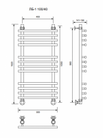 ЛБ 1-100/40/50 без полочки водяной Полотенцесушители «Ника»