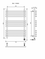 ЛБ 1-100/60/70 без полочки электрический Полотенцесушители «Ника»