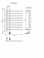 ЛБ 4-80/10/60 без полочки электрический Полотенцесушители «Ника»
