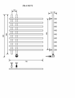 ЛБ 4-80/10/70 без полочки электрический Полотенцесушители «Ника»