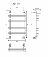 ЛБ 3-80/40/50 без полочки водяной Полотенцесушители «Ника»