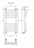 ЛБ 3-100/40/50 без полочки водяной Полотенцесушители «Ника»