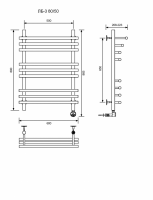 ЛБ 3-80/50/60 без полочки электрический Полотенцесушители «Ника»