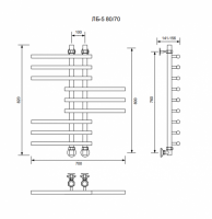 ЛБ 5-80/10/70 без полочки водяной Полотенцесушители «Ника»