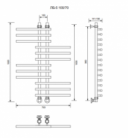 ЛБ 5-100/10/70 без полочки водяной Полотенцесушители «Ника»