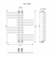 ЛБ 5-100/10/80 без полочки водяной Полотенцесушители «Ника»