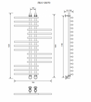 ЛБ 5-120/10/70 без полочки водяной Полотенцесушители «Ника»