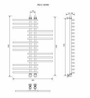 ЛБ 5-120/10/80 без полочки водяной Полотенцесушители «Ника»