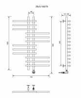 ЛБ 5-100/10/70 без полочки электрический Полотенцесушители «Ника»