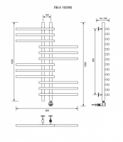 ЛБ 5-100/10/80 без полочки электрический Полотенцесушители «Ника»