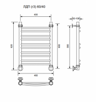 ЛДП (г3)-60/40/46 без полочки водяной Полотенцесушители «Ника»