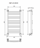 ЛДП (г3)-80/40/46 без полочки водяной Полотенцесушители «Ника»