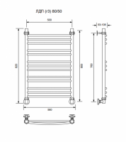 ЛДП (г3)-80/50/56 без полочки водяной Полотенцесушители «Ника»