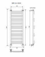 ЛДП (г3)-120/40/46 без полочки водяной Полотенцесушители «Ника»