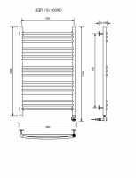 ЛДП (г3)-100/60/67 без полочки электрический Полотенцесушители «Ника»