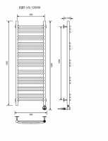 ЛДП (г3)-120/40/47 без полочки электрический Полотенцесушители «Ника»